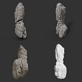 Natural Rock Formations With Various Shapes In Gray And White Tones
