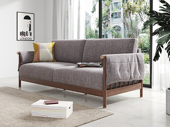 Nordic Two-Seat Sofa Casual Three-Seat Sofa 3d model