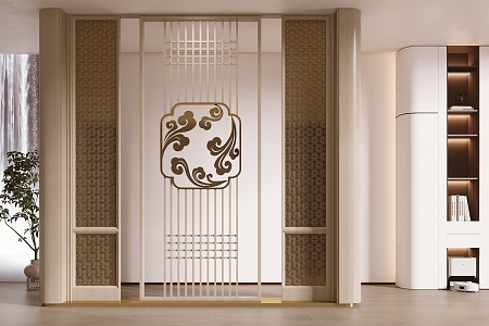 New Chinese-style Entrance Screen Partition Entrance 3d model