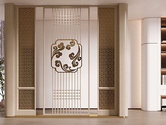 New Chinese-style Entrance Screen Partition Entrance 3d model