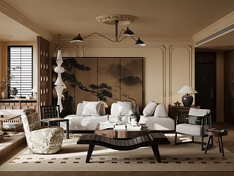 Quiet Living Room Ancient Home Living Room 3d model