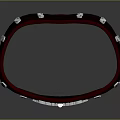 Stylish Dark Brown Leather Belt With Red Lining And Silver Decorative Buckle