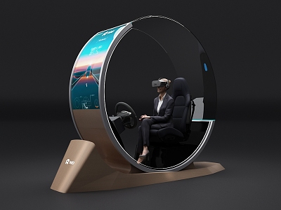 Technology car AR driving experience U-shaped cockpit holographic AR interactive virtual reality driving technology cockpit Weilai car arc screen model