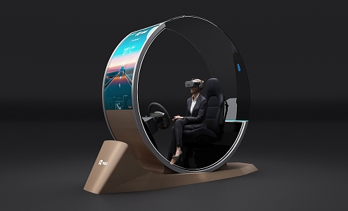 Technology car AR driving experience U-shaped cockpit holographic AR interactive virtual reality driving technology cockpit Weilai car arc screen 3d model