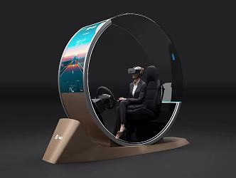 Technology car AR driving experience U-shaped cockpit holographic AR interactive virtual reality driving technology cockpit Weilai car arc screen 3d model