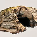 Natural Stone Wood Layered Rock Structure With Cave Like Texture Design