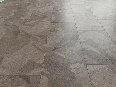 Gray Stone Patterned Tile Flooring With Natural Texture For Modern Home Interior Design 3d model