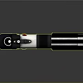 Detailed Black And Silver Lightsaber Hilt With Metallic Components And Switch