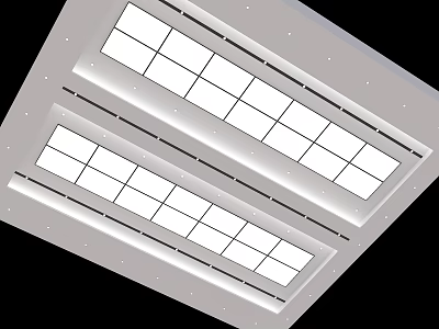 Modern Ceiling Design With Grid Pattern Recessed Lights And Lighting Panels 3d model