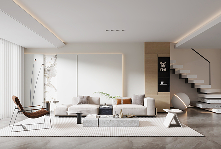 modern living room 3d model