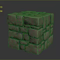 Stacked Stone Block Cube Decorative Element With Textured Surface And Joint Gaps 3d model