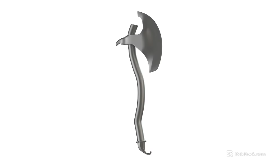 Steel Axe Weapon With Curved Handle Sharp Blade And Durable Design 3d model
