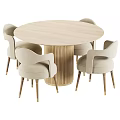 Nordic Dining Table and Chair Combination 3d model