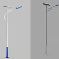 Solar Powered Outdoor Street Lights With Curved Arm And Solar Panel Design