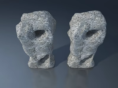 Rough Surface Swing Doors With Natural Stone Texture And Durable Design Features 3d model