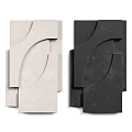 Modern Geometric Wall Decor In Light And Dark Tones 3d model
