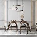 Modern Dining Table and Chair Combination 3d model