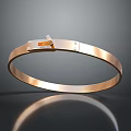Stylish Golden Metallic Bracelet Featuring Orange Accent And Sleek Design