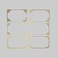 Golden Carved Decorative Frames With Various Intricate Patterns And Designs 3d model