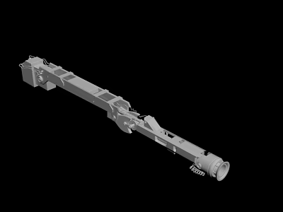 Industrial Metal Mechanical Component With Long Structure And Connected Parts 3d model