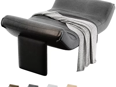 Modern Gray Sofa Bench With Cozy Blanket And Multiple Color Options 3d model