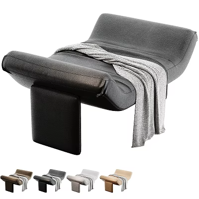 Modern Gray Sofa Bench With Cozy Blanket And Multiple Color Options 3d model