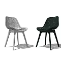 Modern Style Gray And Black Leisure Chairs With Hollowed Out Design