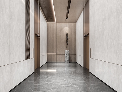 modern elevator hall 3d model