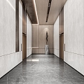 modern elevator hall 3d model