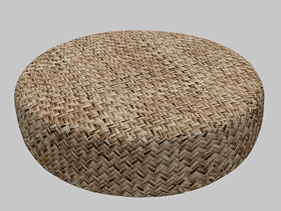 Round Woven Stool With Rattan Material Textured Surface Natural Handmade Design For Home Decor 3d model