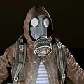 Game Movie Characters In Gas Mask And Casual Outdoor Cargo Pants Outfits