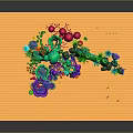 3D Underwater Scene With Colorful Corals Seaweed And Yellow Platform