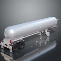 Industrial Silver Tanker Trailer For Liquid Transport With Heavy Duty Wheels