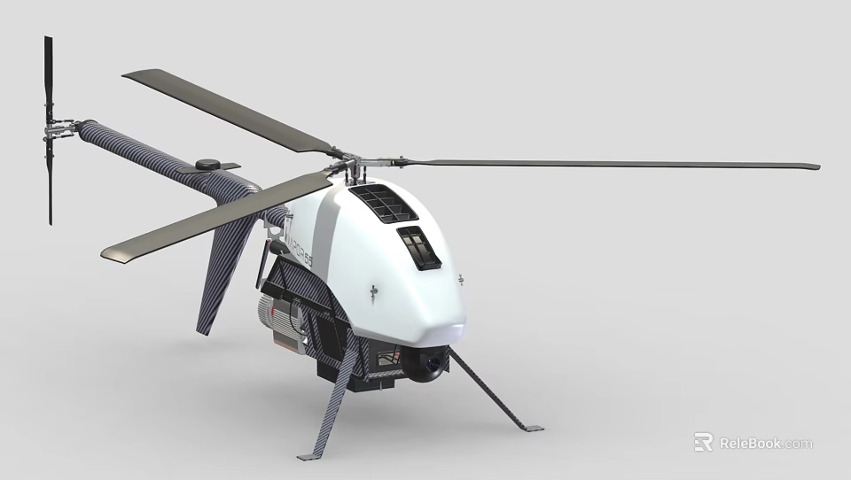 Modern Helicopter With Advanced Rotor System Sleek White Body And Structural Details 3d model 