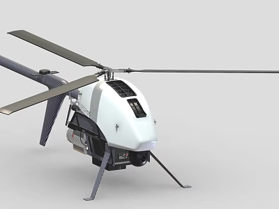 Modern Helicopter With Advanced Rotor System Sleek White Body And Structural Details 3d model