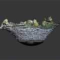 Stunning Circular Sinkhole Landscape With Layered Rocks Blue Water And Green Vegetation