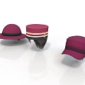 Fashionable Maroon Hats With Different Styles Striped Trim And Classic Designs