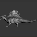 Reptile Dinosaur Model With Sail Like Back Structure Open Mouth And Scaly Skin