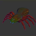 Realistic 3D Spider Model With Orange Brown Color And Multiple Legs