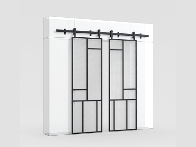 Modern Barn Door 3d model