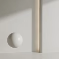 Minimalist Sphere Decoration With Light And Stripes On Neutral Background 3d model