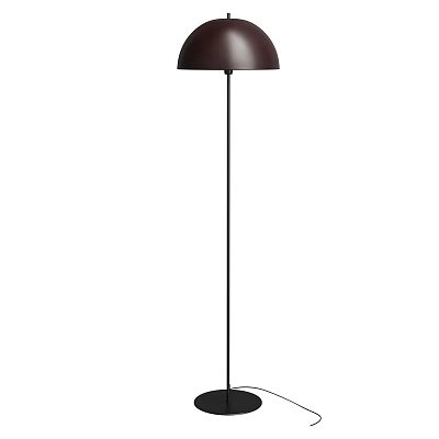 Modern Minimalist Floor Lamp With Slender Black Metal Stand And Dark Shade 3d model