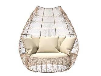 Modern Hanging Chair Bamboo Simple Hanging Basket 3d model