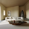 Modern sofa coffee table combination 3d model