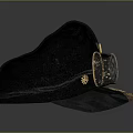 Steampunk Black Hat With Golden Wing Goggles Gear Details And Brown Strap