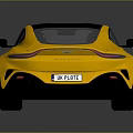 Yellow Sports Car With Black Roof Sleek Design Shiny Wheels And Reflective Surface
