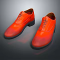 Stylish Orange Red Lace Up Leather Shoes Featuring Gradient Design For Modern Formal Wear