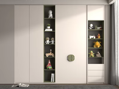 Modern Wardrobe Children's Room Wardrobe Cream Style Children's Wardrobe 3d model