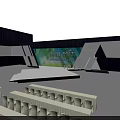 Hotel Banquet Hall Interior With Stage Seats Large Screens And Lighting Design