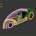 Futuristic Concept Car Featuring Streamlined Design Transparent Roof And White Seats